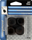 5/8" Rubber Round Leg Tips- Black