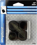 Pack of four Shepherd Hardware 7/8" (22mm) black rubber leg tips.