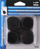 1.125" Black Rubber Leg Tips – 4-Pack