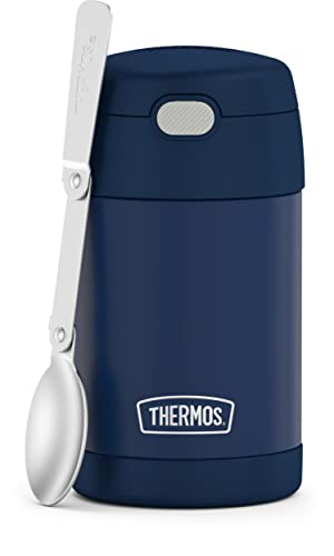 THERMOS FUNTAINER 16 Ounce Stainless Steel Vacuum Insulated Food Jar with Spoon, Navy