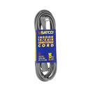 This 15 foot heavy-duty cord by SATCO is specifically designed for powering your air conditioner or other appliances. Featuring a robust 14/3 gauge SPT-3 gray cable and a 15A-125V capacity, it can handle a maximum of 1875 watts, ensuring reliable power for demanding devices. Its durable construction promises long-lasting performance.