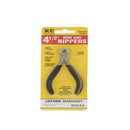 KC Brand 4.5 inch Mini End Nippers, drop forged, fully polished, spring loaded, with sure-grip handles, ideal for fine exact work, lifetime warranty.