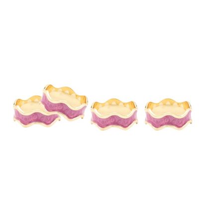 Pink Swirl Napkin Ring 4pk