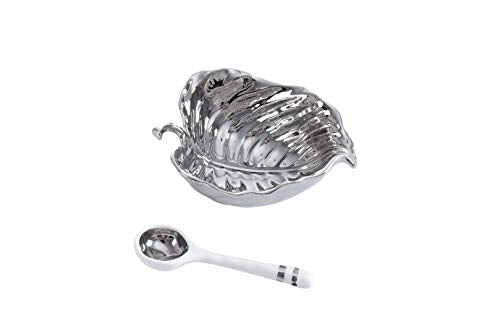 Pampa Bay Get Gifty Bowl and Spoon Set, Silver Leaf