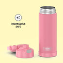 THERMOS FUNTAINER 16 Ounce Stainless Steel Vacuum Insulated Bottle with Wide Spout Lid, Pink