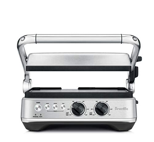 Breville BGR700BSS the Sear and Press countertop electric grill, Medium, Brushed Stainless Steel