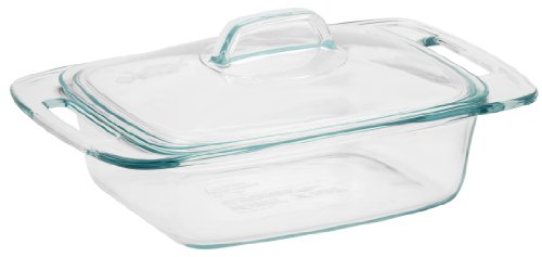 Pyrex Easy Grab 2-Quart Casserole Glass Bakeware Dish with Glass Lid