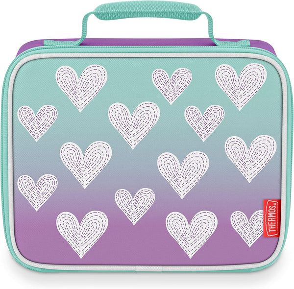 THERMOS Non-Licensed Soft Lunch Box, Purple Hearts