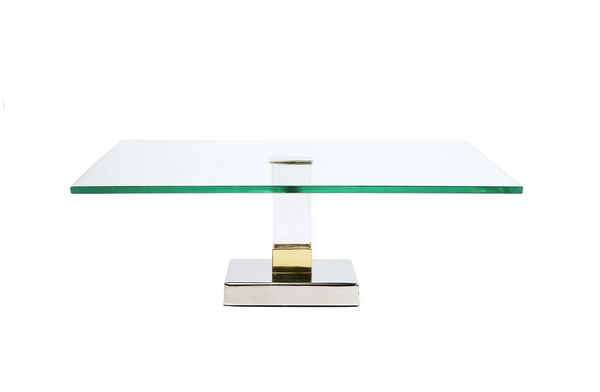 Glass Cake Stand with Acrylic Stand 12" L X 8" H