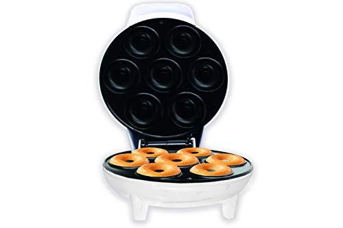 Courant Mini Donut Maker Machine for Holiday with Non-stick Surface, Makes 7 Doughnuts, White