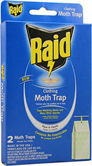 Blue Raid Clothing Moth Trap retail box  placed upright on a white background.
