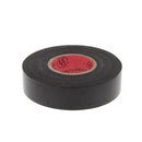 A side view of M & S's 0.71 in. x 60ft black electrical tape, featuring a red inner core and premium quality. The UL listed tape is neatly coiled into its cylindrical form, with the white background accentuating its rich color and smooth texture.