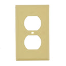 Bright-Way brand 1-gang duplex receptacle wallplate in an ivory color.