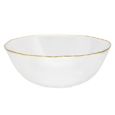 Clear Glass Bowl With Gold Rim
