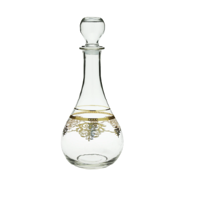 Wine Bottle With Gold Design