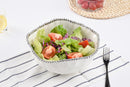 Large Ceramic White Salad Bowl with Silver Pearls