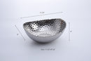 Porcelain Silver Large Hammered Oval Bowl