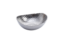 Porcelain Silver Large Hammered Oval Bowl