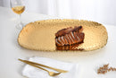 Pampa Bay Golden Millennium large serving platter, showcasing its unique textured gold finish and sophisticated design for serving food.