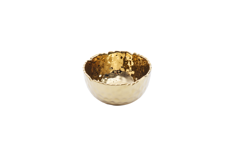 Small Ceramic Snack Bowl Gold
