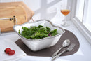 Ceramic Large Square White with Silver Beads Salad Bowl