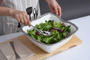 Ceramic Large Square White with Silver Beads Salad Bowl