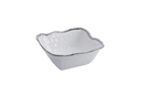 Ceramic Large Square White with Silver Beads Salad Bowl
