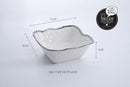 Ceramic Large Square White with Silver Beads Salad Bowl