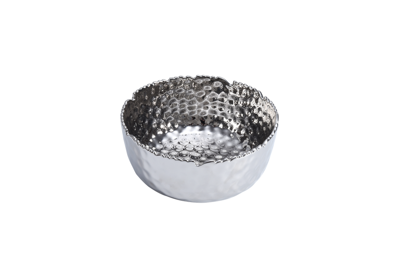 Ceramic Medium Silver Round Bowl