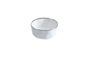 Small serving bowl from the Bianca collection, featuring a white glossy finish and a thin silver line around the edge.