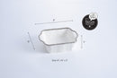 White Ceramic Square Baking Dish with Silver Pearls