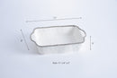 Dimensions for Rectangular silver titanium-finished Pampa Bay baking dish with sleek edges.
