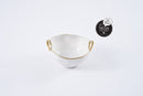 Ceramic White with Gold Band Snack Bowl