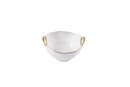 Ceramic White with Gold Band Snack Bowl