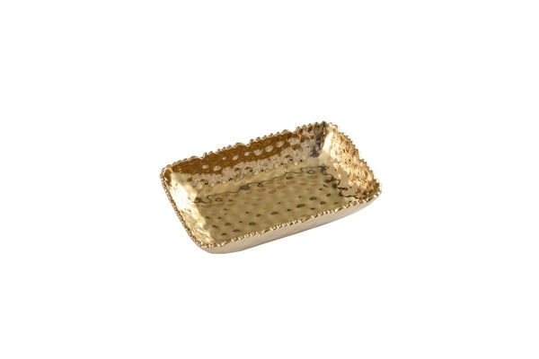 Ceramic Gold Rectangular Dish