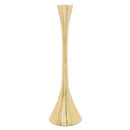 Set of two gold geometric candlesticks with a 3-inch diameter displayed on a white background.