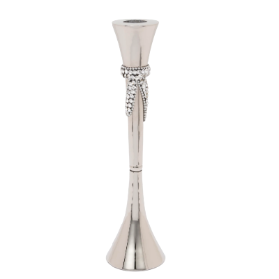Candlestick With Knot Center Stainless Steel 8"