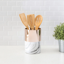 Utensil Holder Copper and Marble Design Athena