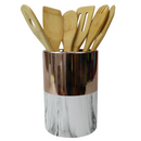 Utensil Holder Copper and Marble Design Athena