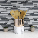 Utensil Holder Copper and Marble Design Athena