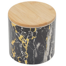 Black Marble Ceramic Canister with Bamboo Cover 33.8oz