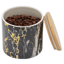 Black Marble Ceramic Canister with Bamboo Cover 33.8oz