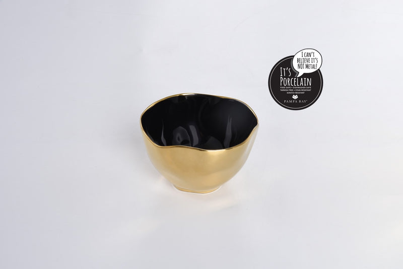 Ceramic Gold and Black Small Bowl