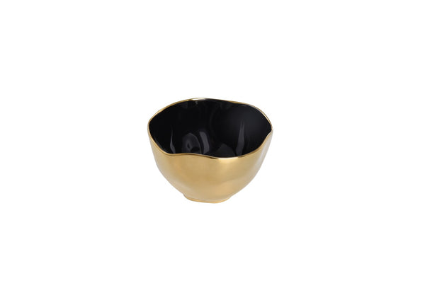 Ceramic Gold and Black Small Bowl