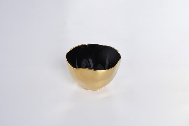 Ceramic Gold and Black Small Bowl