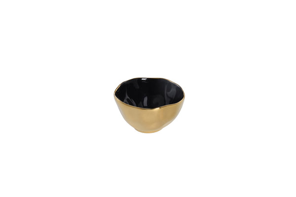 Ceramic Gold and Black Snack Bowl