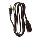 Brown Bright-Way extension cord, coiled and showing its blue and white label indicating "Indoor Use Only," 13A 125V 1625 Watts Max, SPT-2, 16/2 AWG, and a length of 6 feet.
