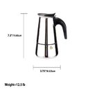 Home Basics 6-cup stainless steel stovetop espresso maker with a sleek, polished finish, shown on a white background.