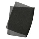 Black open-cell foam air conditioner filter sheet shown flat on a white background.