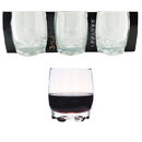 Set of 3 Unware Drinking Glasses with Textured Bottom, Clear Glass, Modern Design